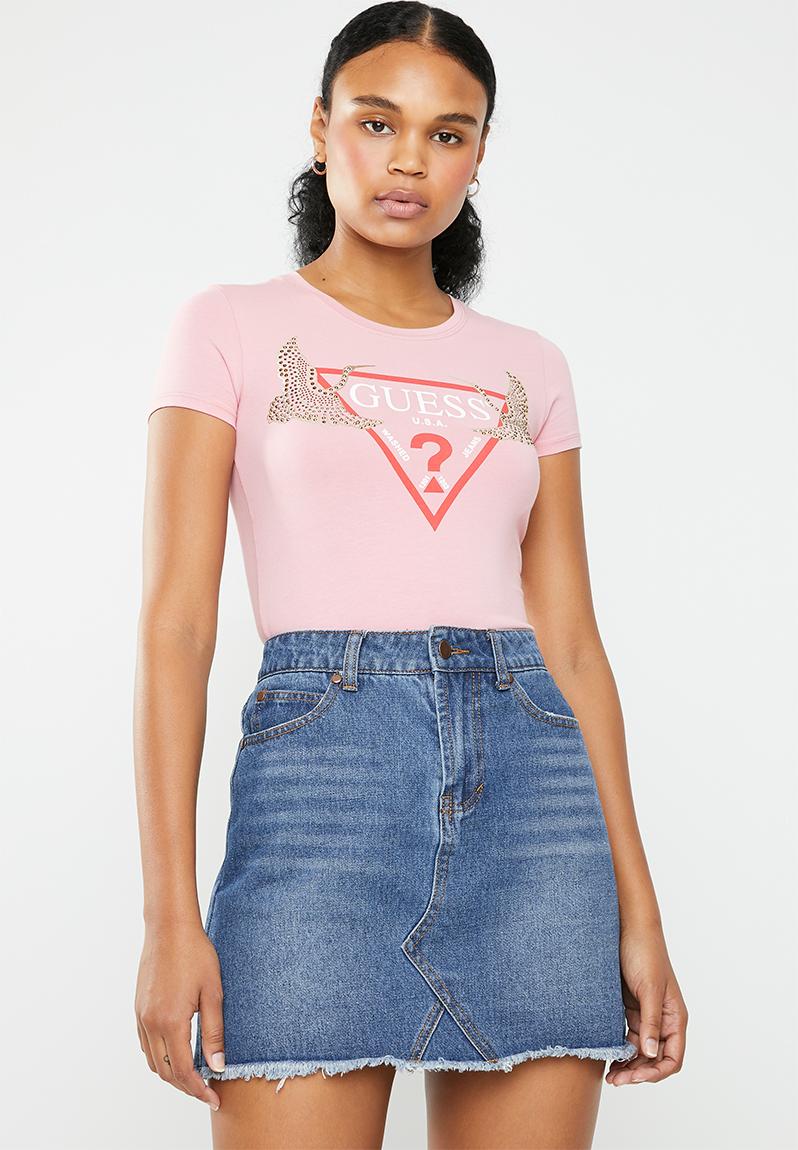 guess tshirt pink