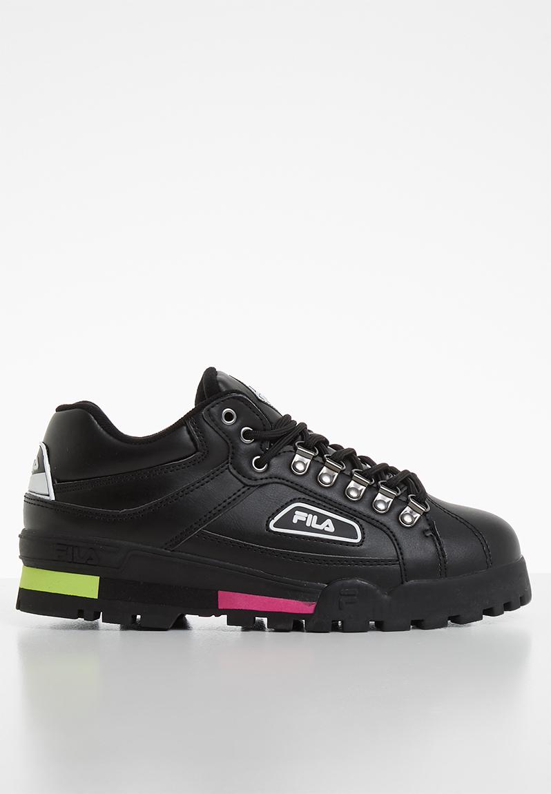 fila trailblazer black leather trainers