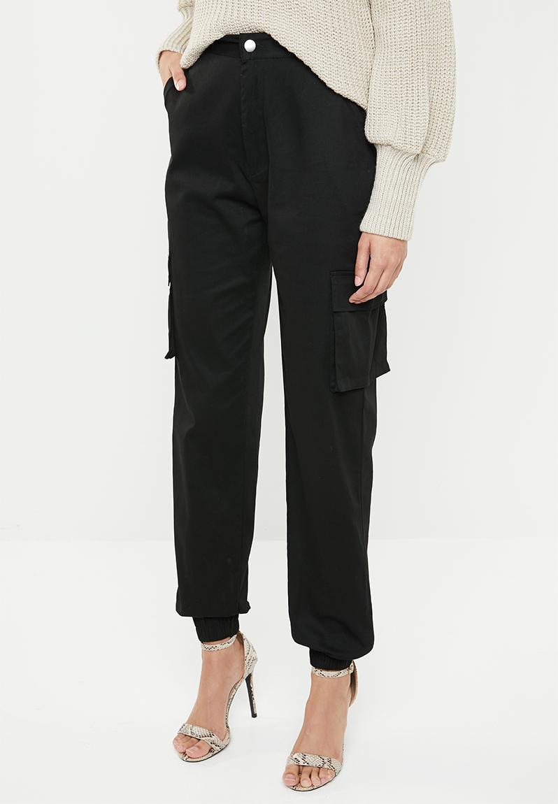 black cargo trousers