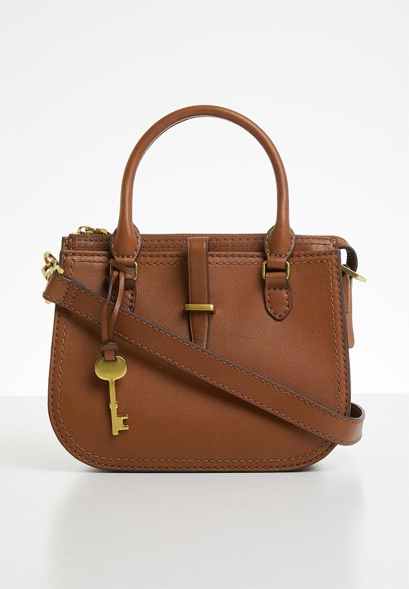 fossil ryder satchel brown