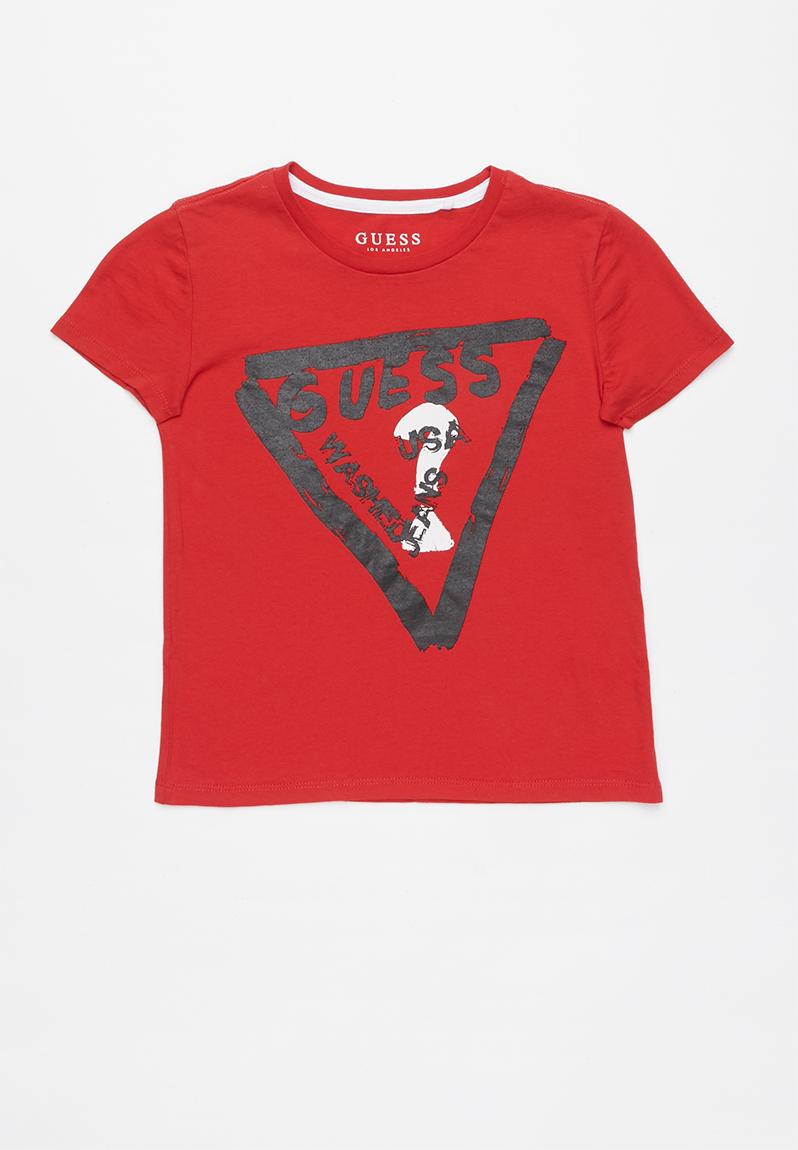 Short sleeve guess platisol tee - red hot GUESS Tops | Superbalist.com