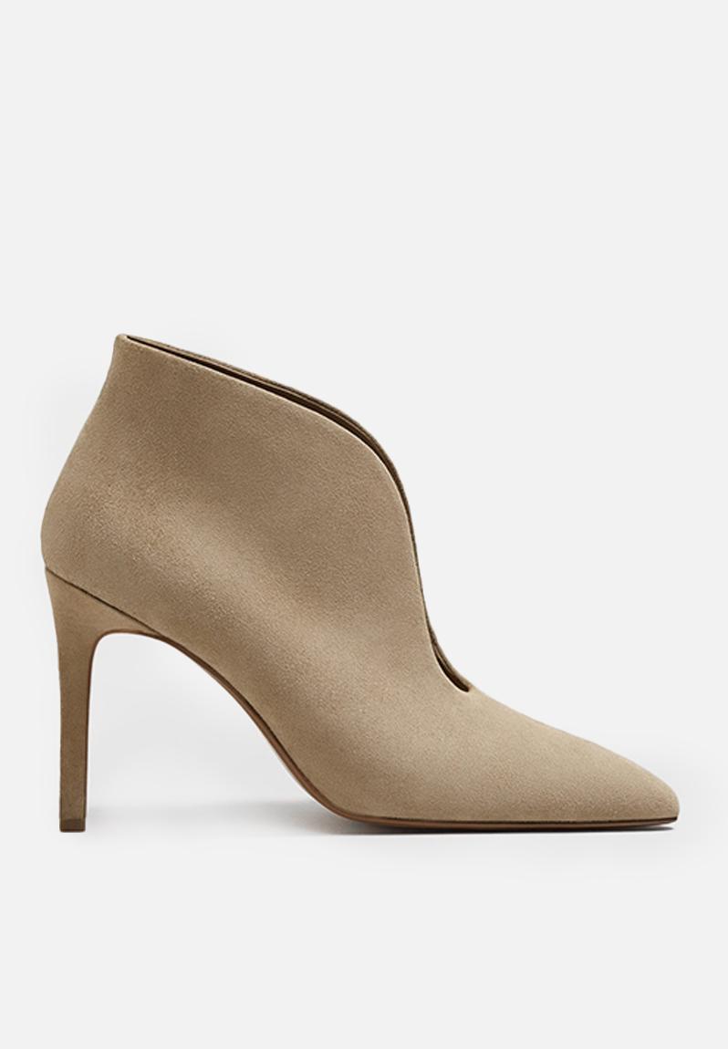 Slit leather ankle boot - taupe MANGO Boots | Superbalist.com