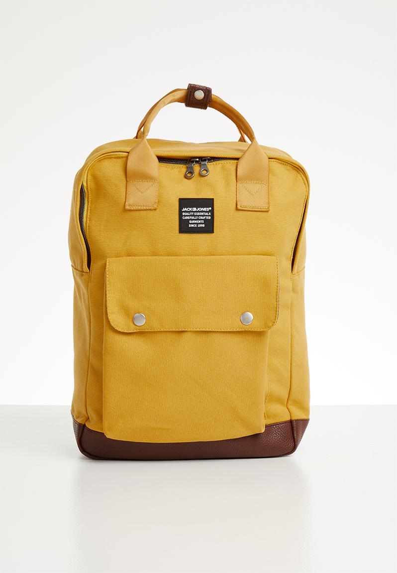 Square backpack - yolk yellow Jack & Jones Bags & Wallets | Superbalist.com