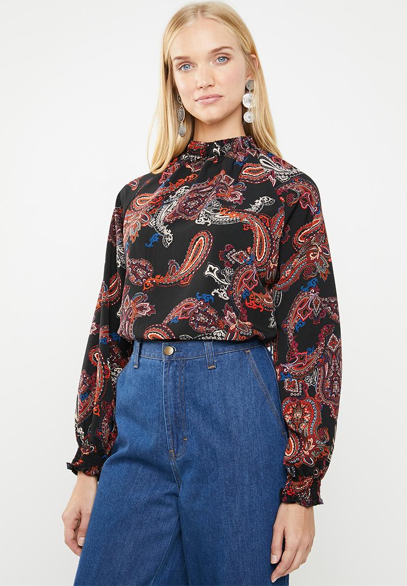 Elasticated hi neck blouse - paisley Superbalist Blouses | Superbalist.com