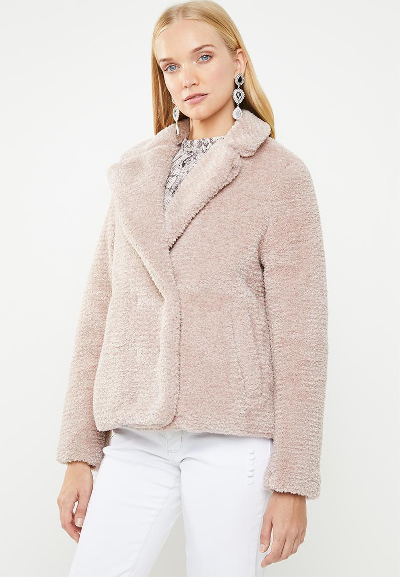 Lala short faux fur jacket - misty rose Vero Moda Jackets | Superbalist.com