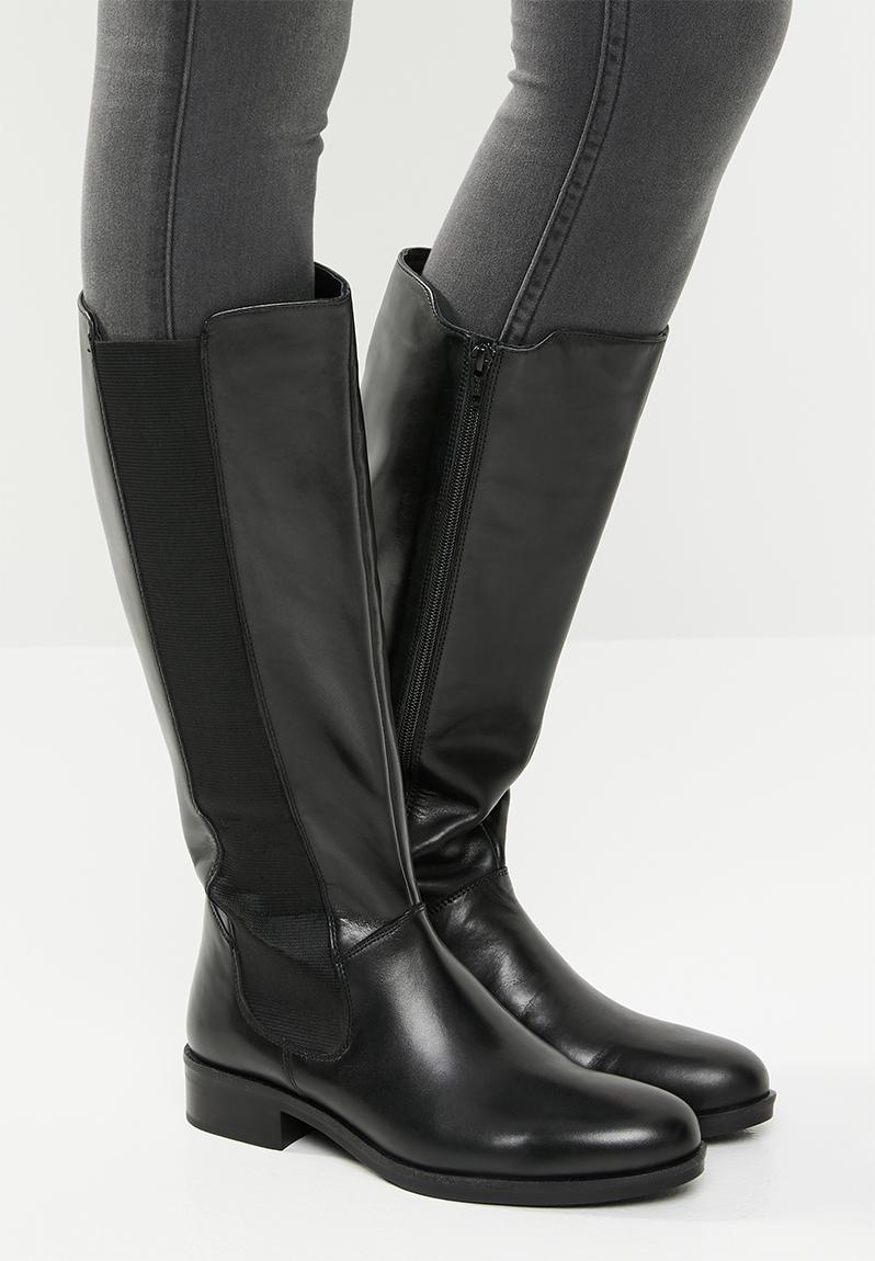 Lovaedia leather side elastic block heel knee-length boot - black ALDO ...