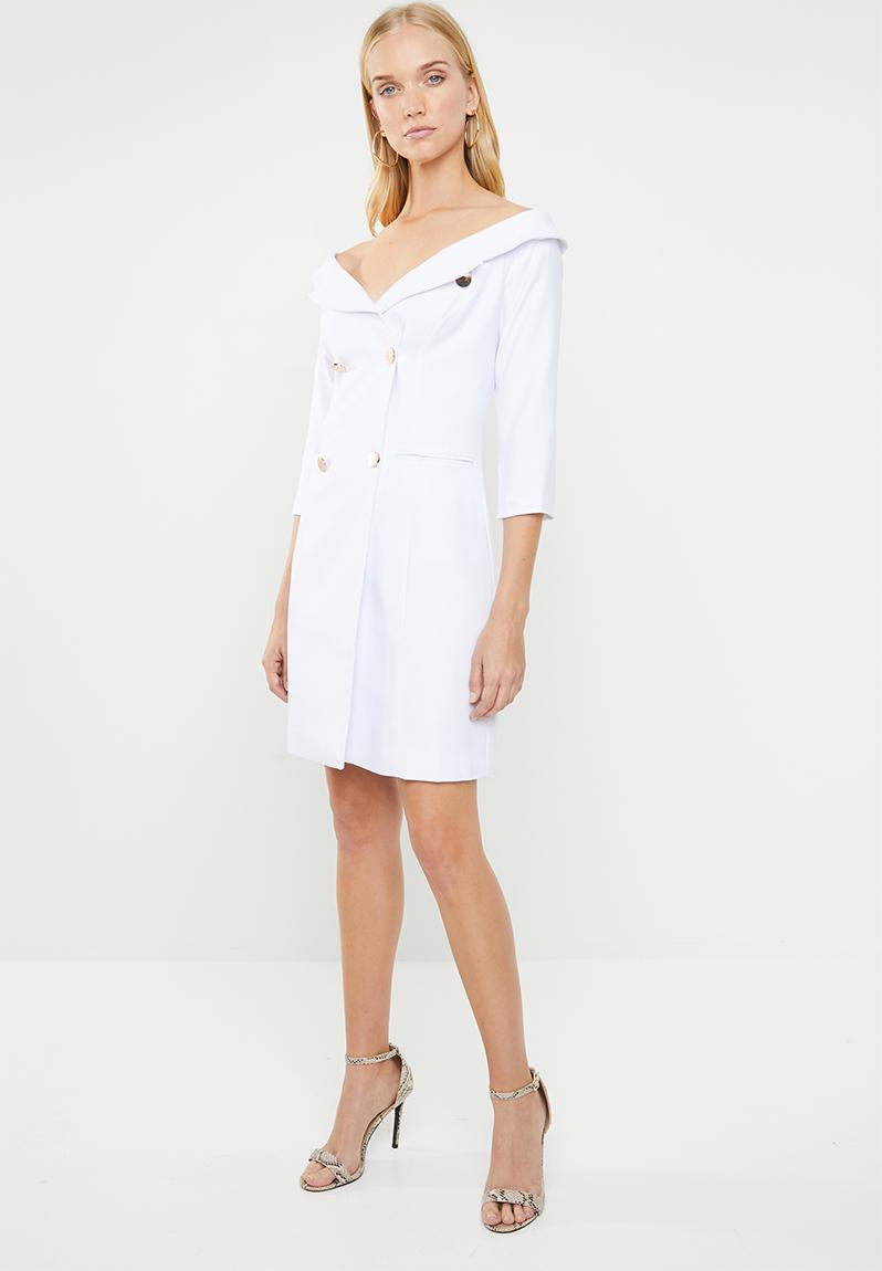 Double breasted blazer dress - white STYLE REPUBLIC Formal ...