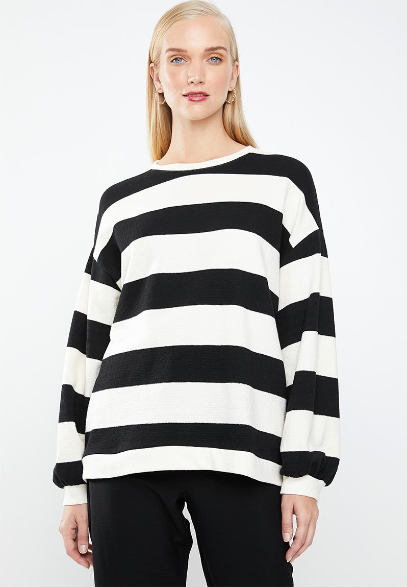 Striped sweatshirt - black MANGO Hoodies & Sweats | Superbalist.com