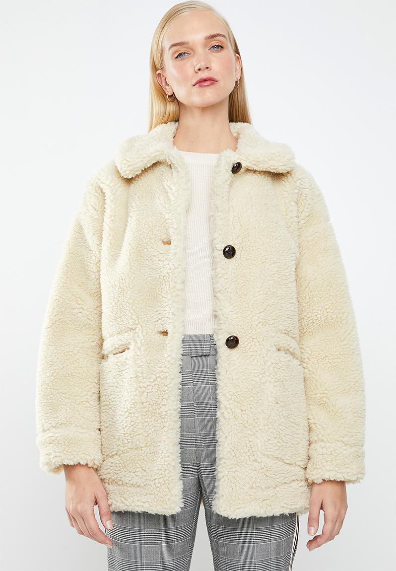 Teddy coat - cream MANGO Coats | Superbalist.com