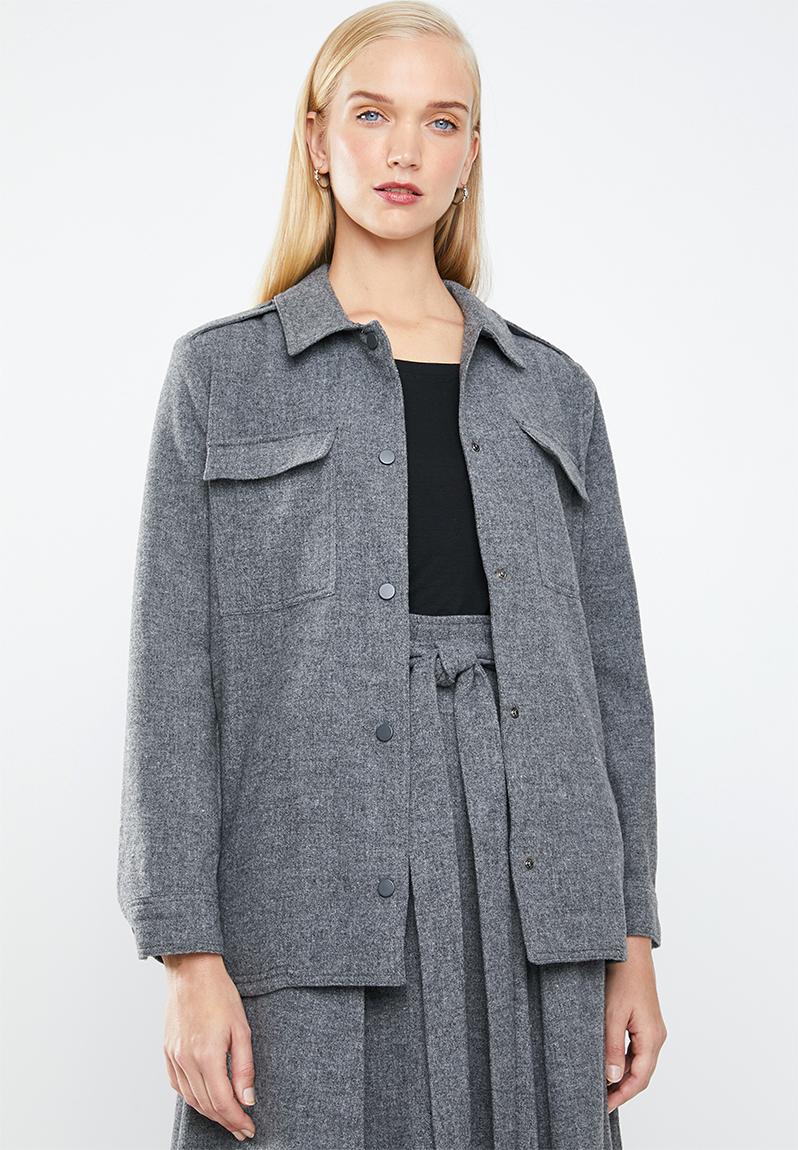 Wool blend lightweight jacket - grey MANGO Jackets | Superbalist.com