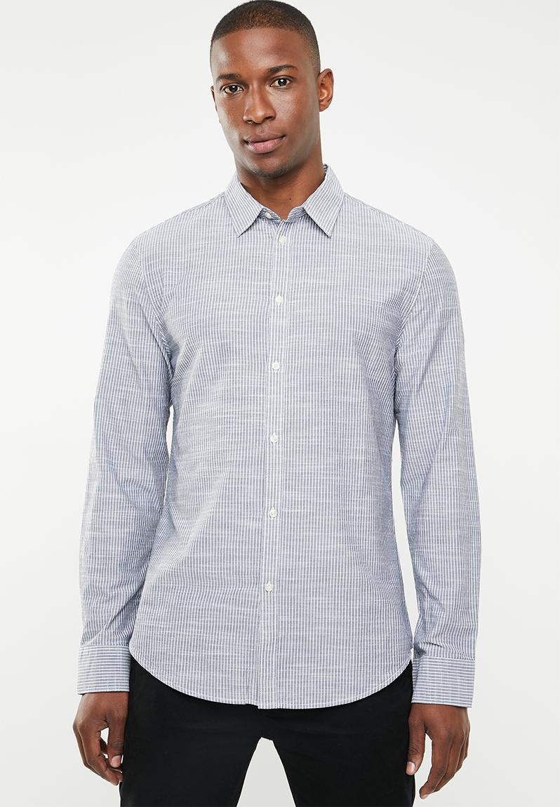 Button-up l/s shirt -blue/white STYLE REPUBLIC Formal Shirts ...