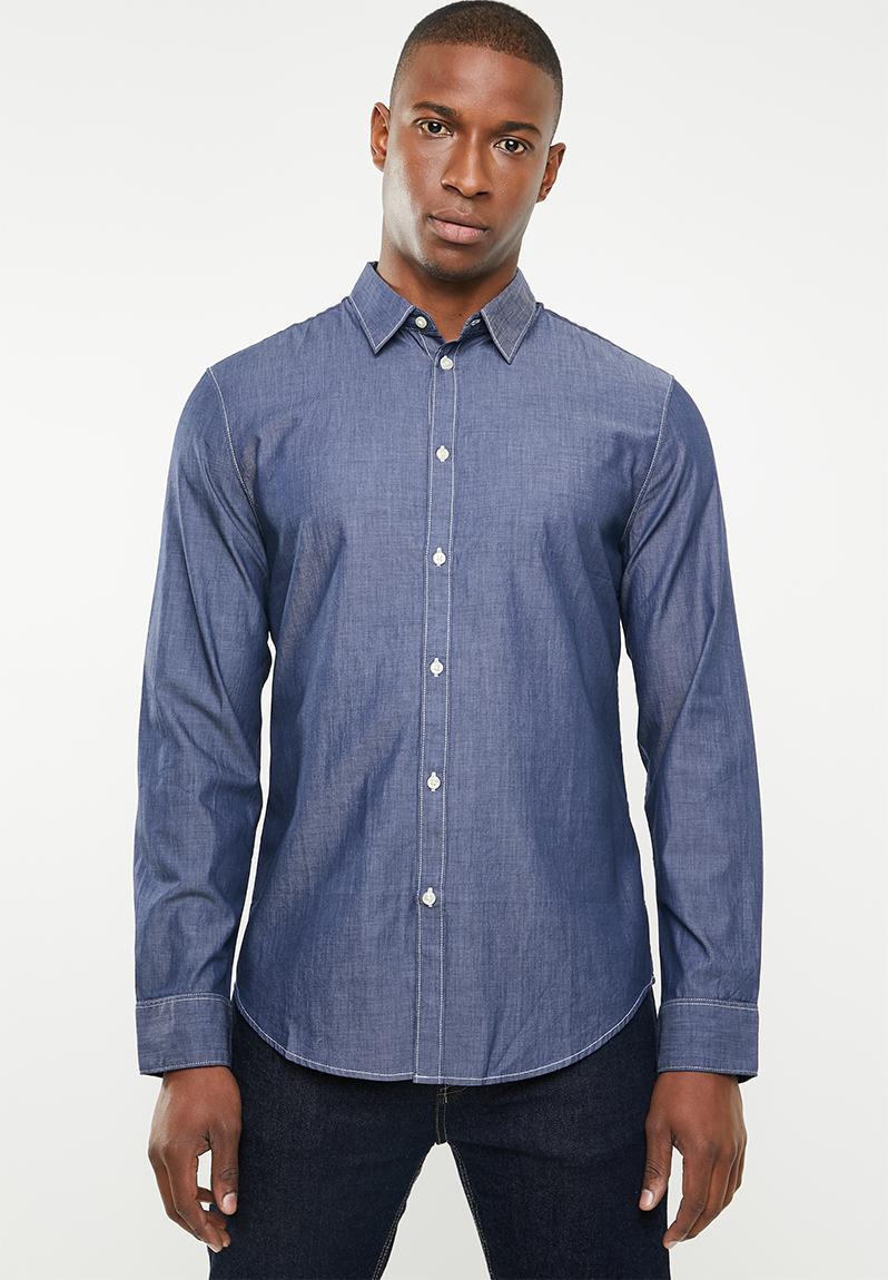 Button-up long sleeve shirt -chambray STYLE REPUBLIC Formal Shirts ...