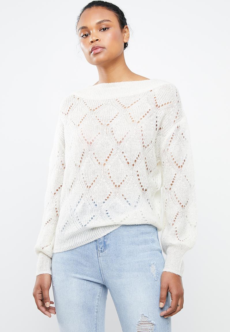 Mohair mix boatneck knit - beige MANGO Knitwear | Superbalist.com