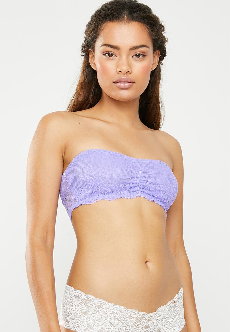 Bandeau High waist strap Purple Palms