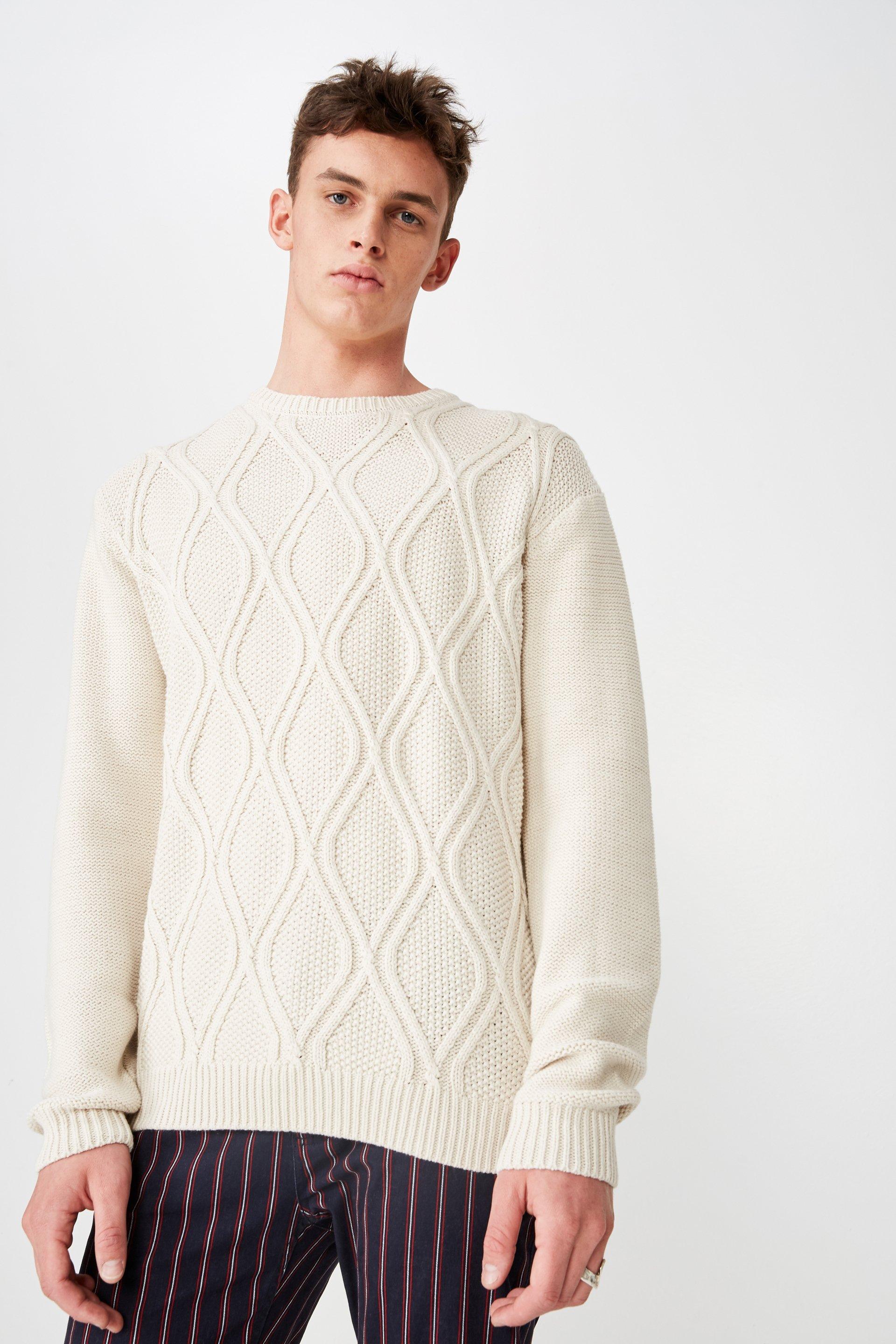 Cable knit sweater - ivory Cotton On Knitwear | Superbalist.com