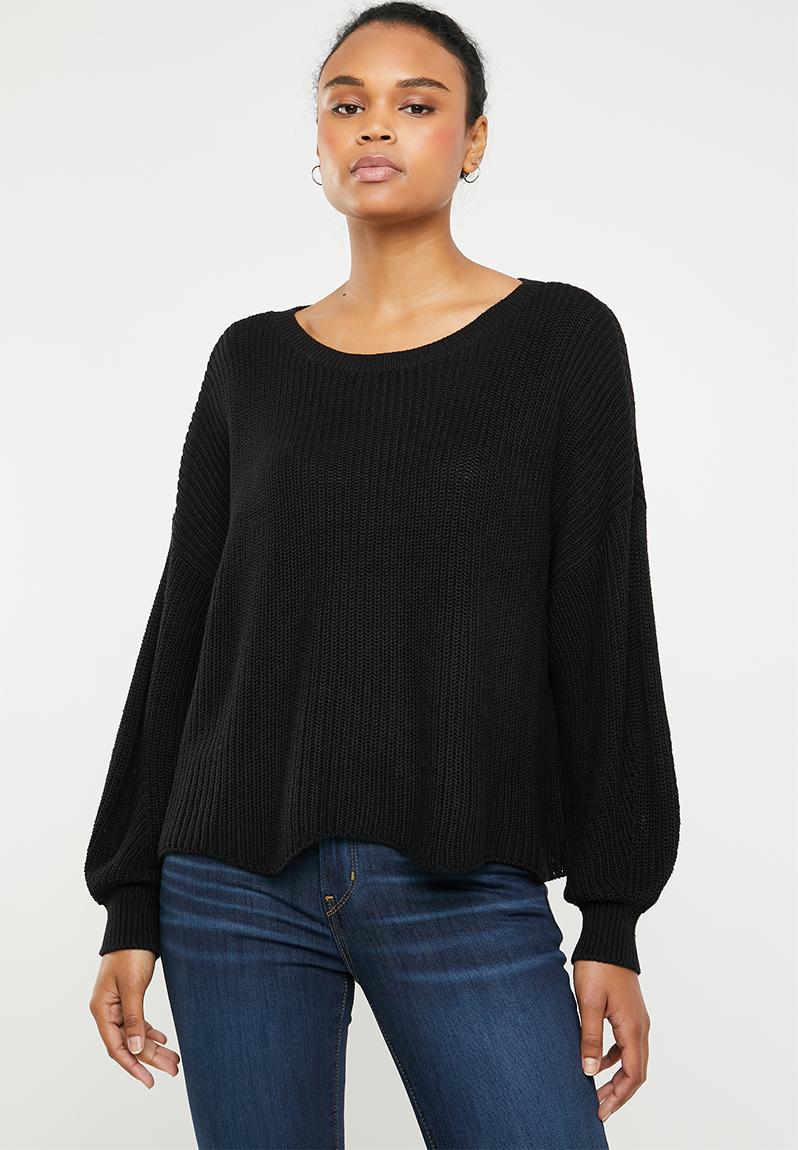 Hilde long sleeve oversize pullover - black ONLY Knitwear | Superbalist.com