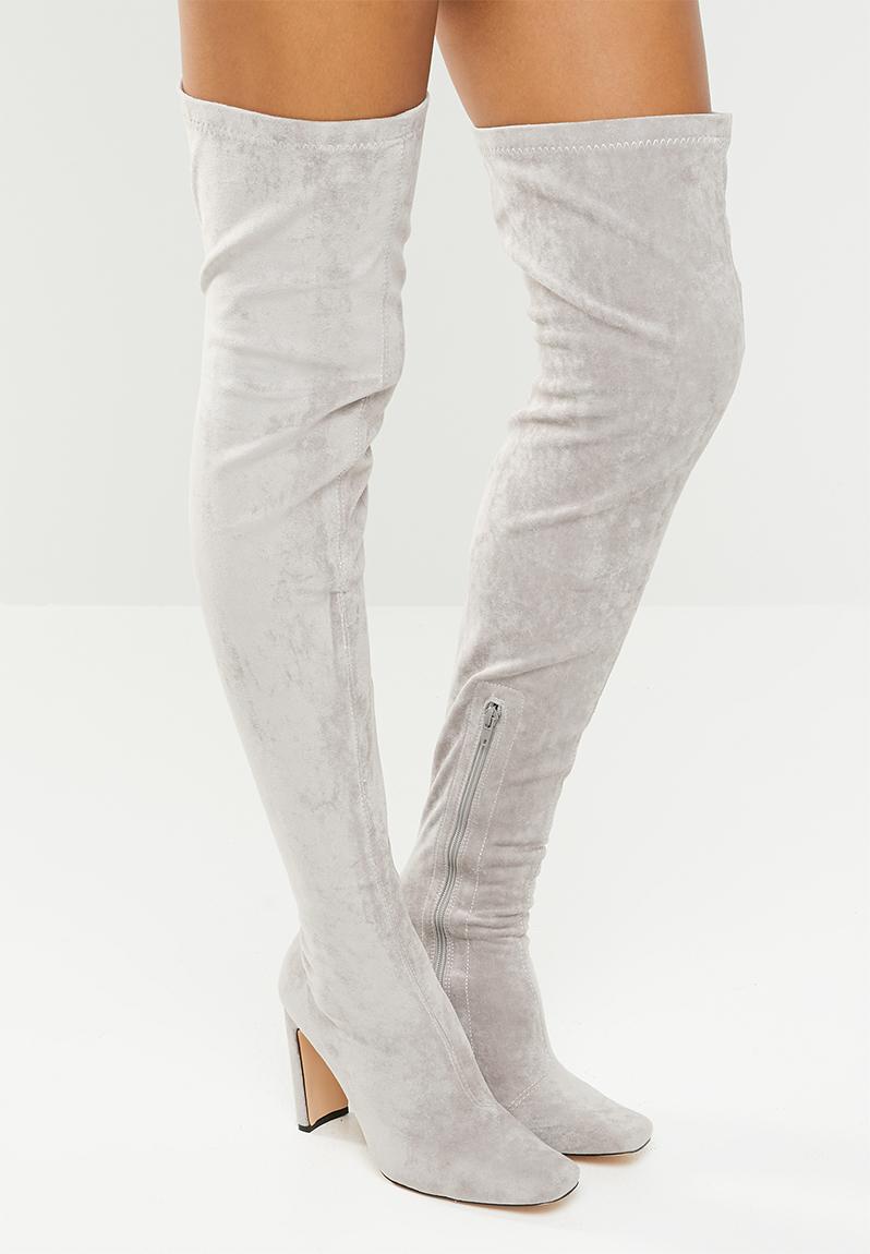 light grey over knee boots