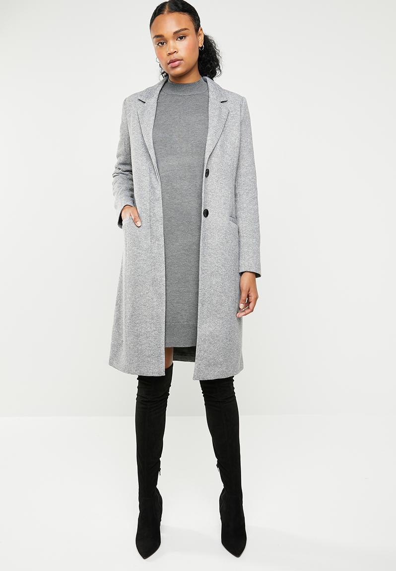 Lisa long coat - light grey melange ONLY Coats | Superbalist.com