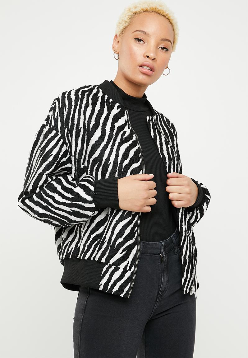 Download Zebra bomber jacket - black/white Missguided Jackets ...