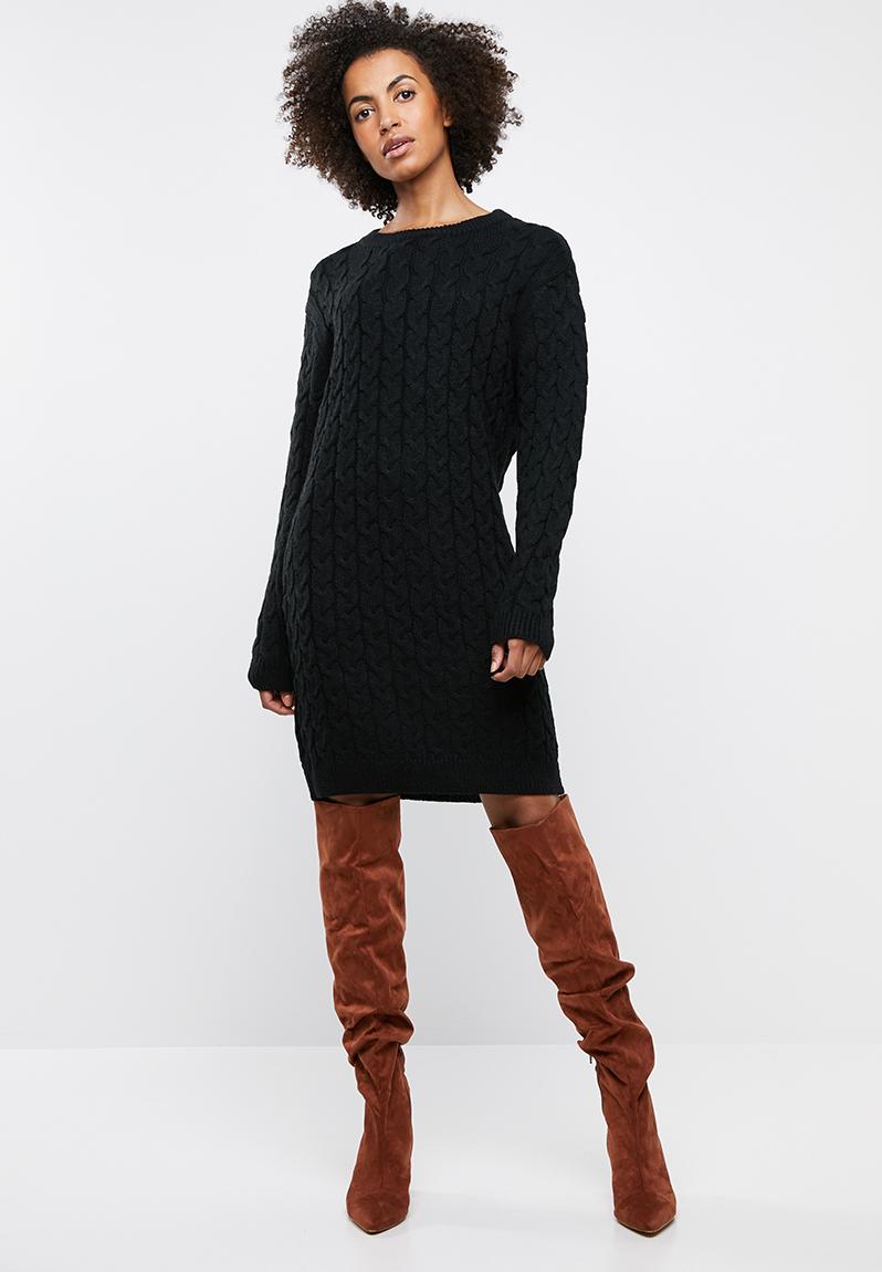 Cable knit tunic - black 1 edit Knitwear | Superbalist.com