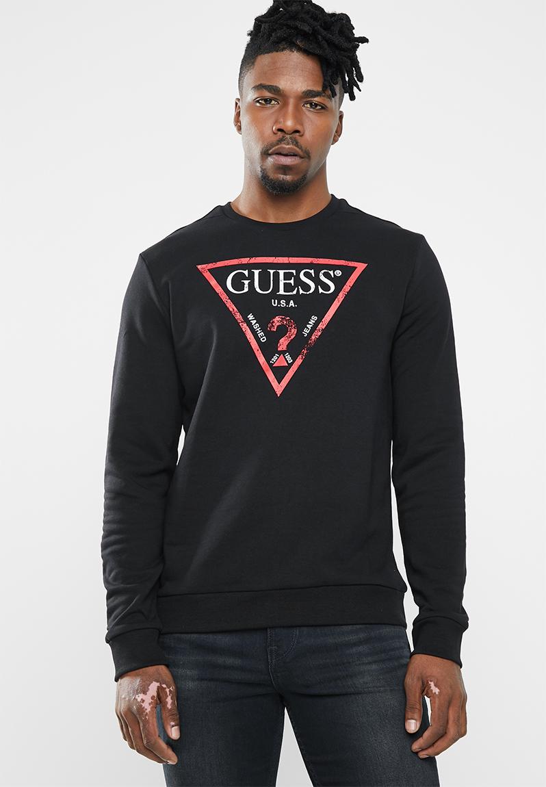 Guess iconic active top - jet black GUESS Hoodies & Sweats ...