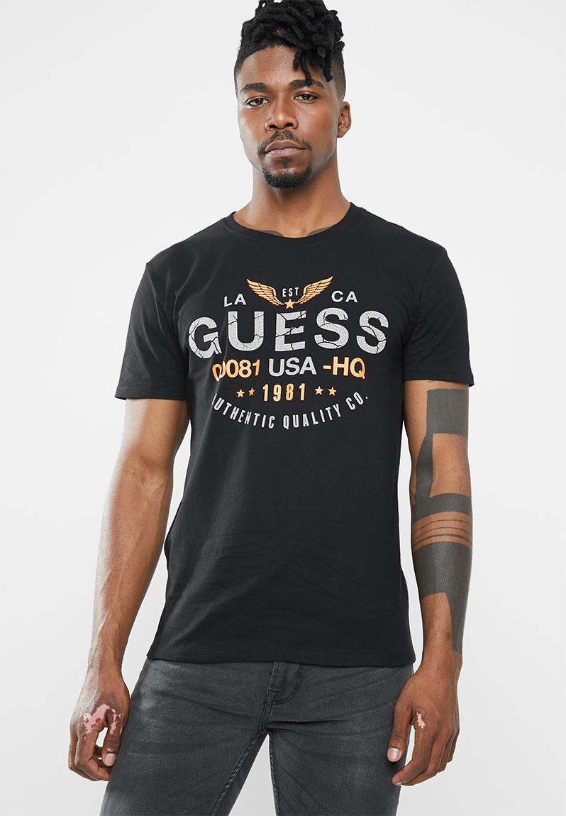 1981 Short sleeve tee - black GUESS T-Shirts & Vests | Superbalist.com