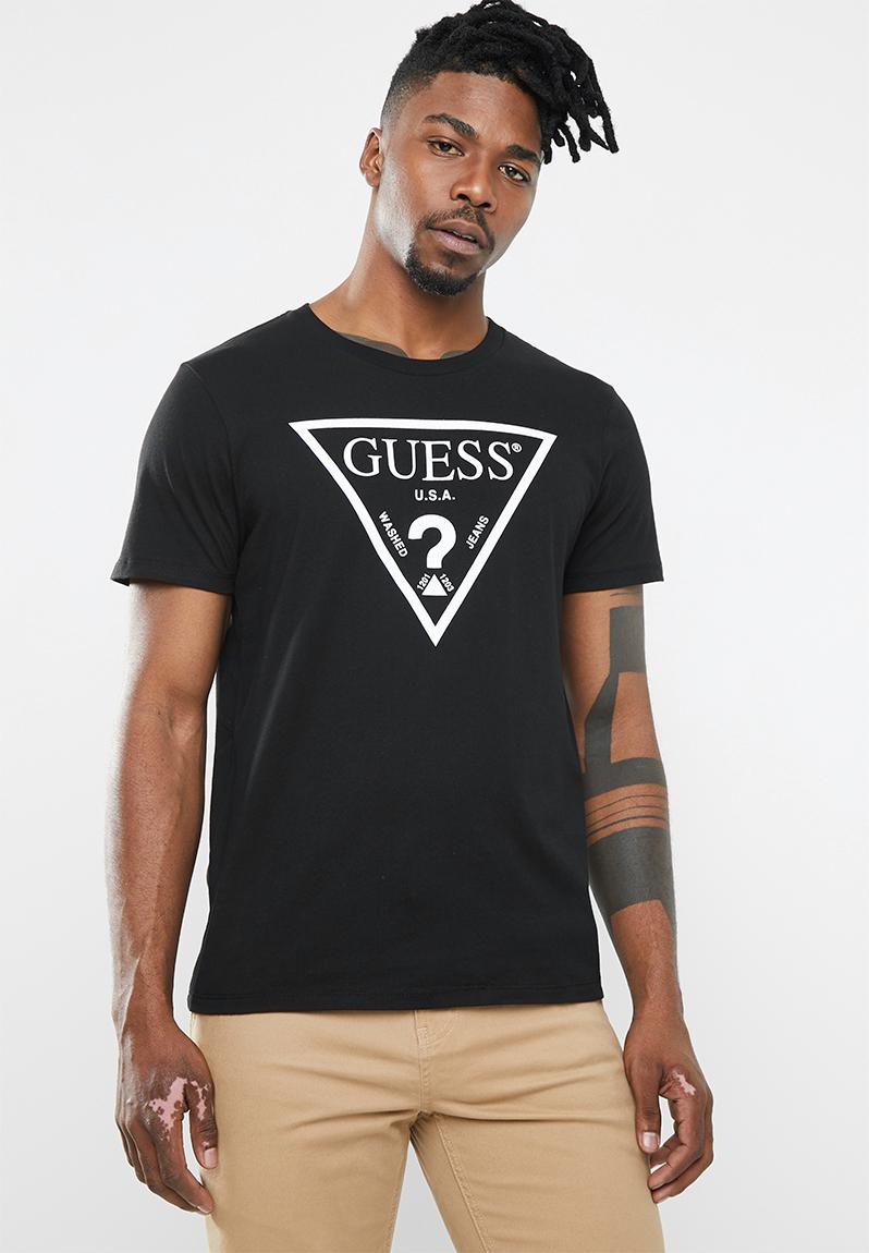 Triangle short sleeve tee - jet black GUESS T-Shirts & Vests ...