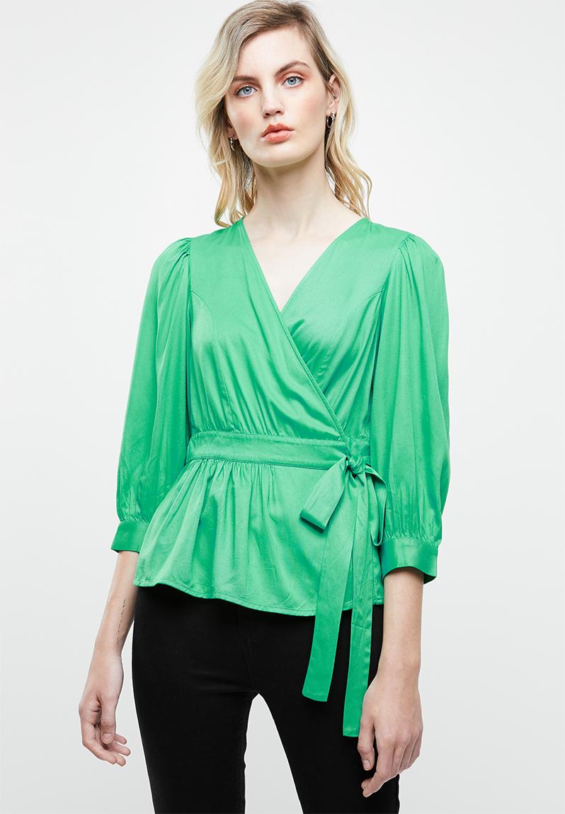 Scarlet 3/4 midi wrap top - holly green Vero Moda Blouses | Superbalist.com