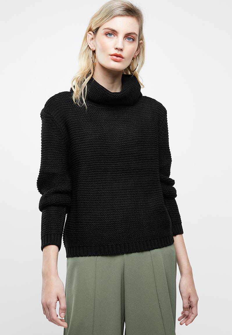 Baskina long sleeve roll neck pullover top - black ONLY Knitwear ...