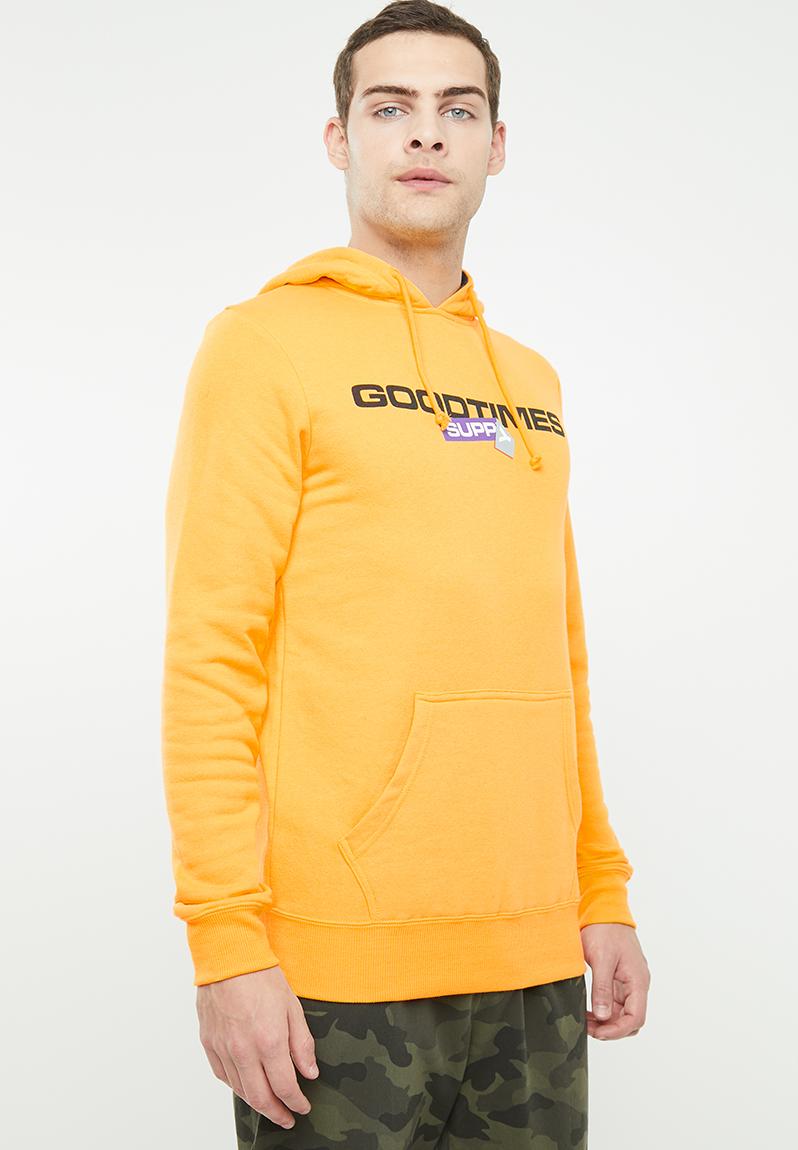 Goodtimes sticker fleece pullover - yellow and navy Cotton On Hoodies ...