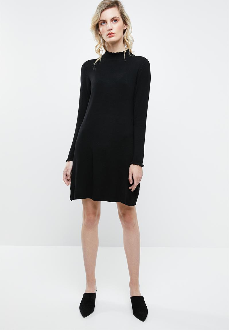 Mila long sleeve knit dress black — free download