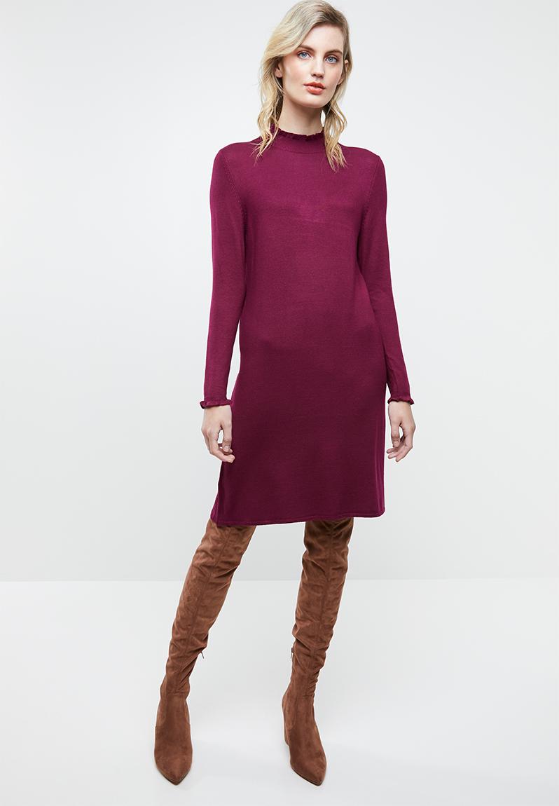 Mila long sleeve knit dress - purple ONLY Casual | Superbalist.com