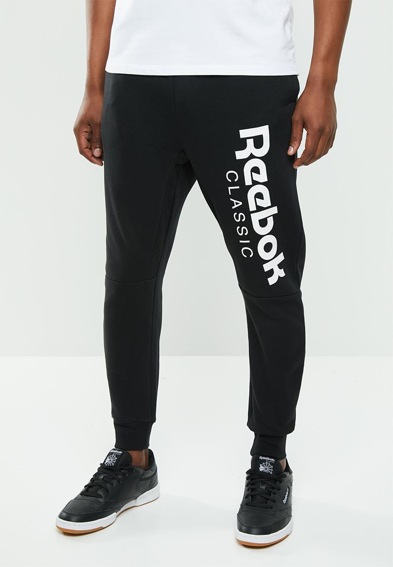 black reebok sweatpants