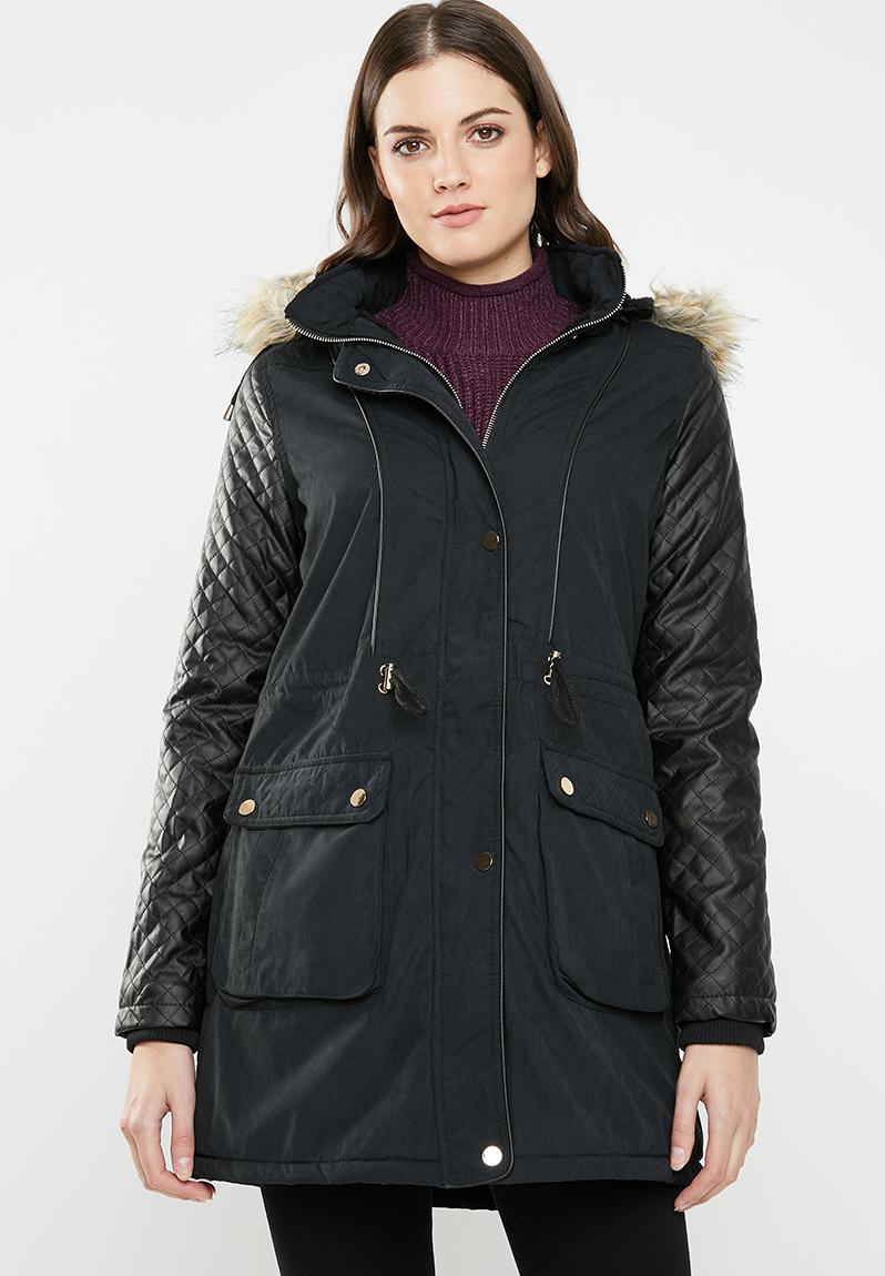 black quilted parka