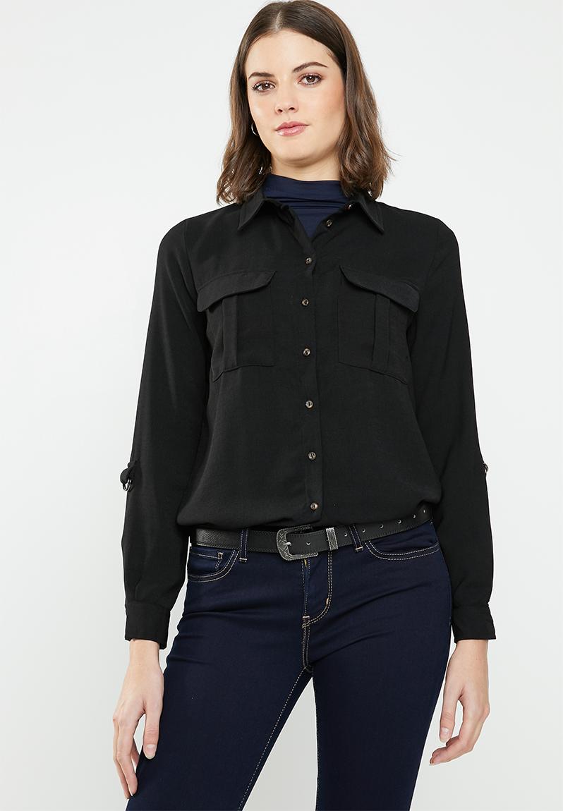 Yenzo long sleeve shirt - black Jacqueline de Yong Shirts | Superbalist.com