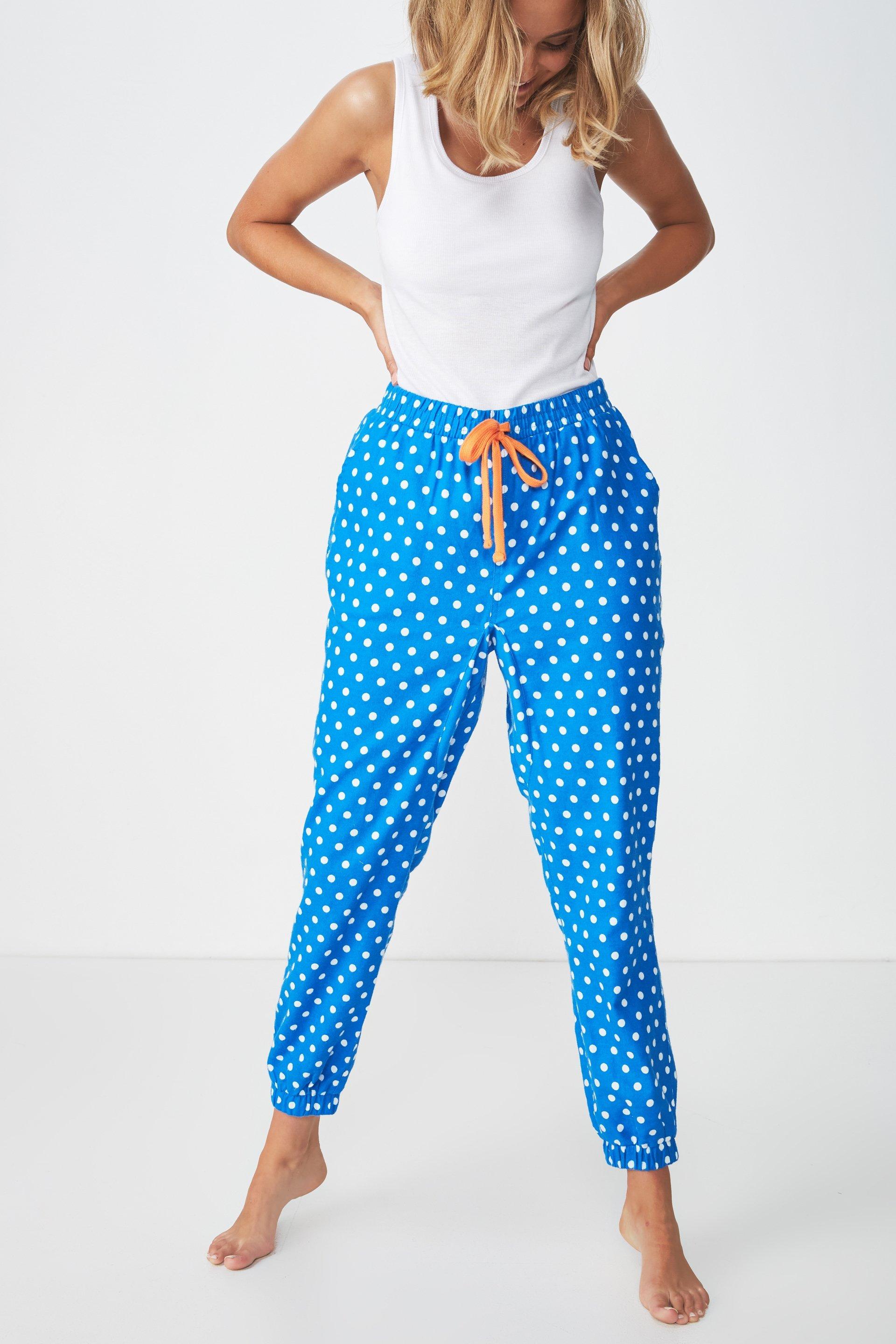 Dropped flannel pant - polka spot ibiza blue Cotton On Sleepwear ...