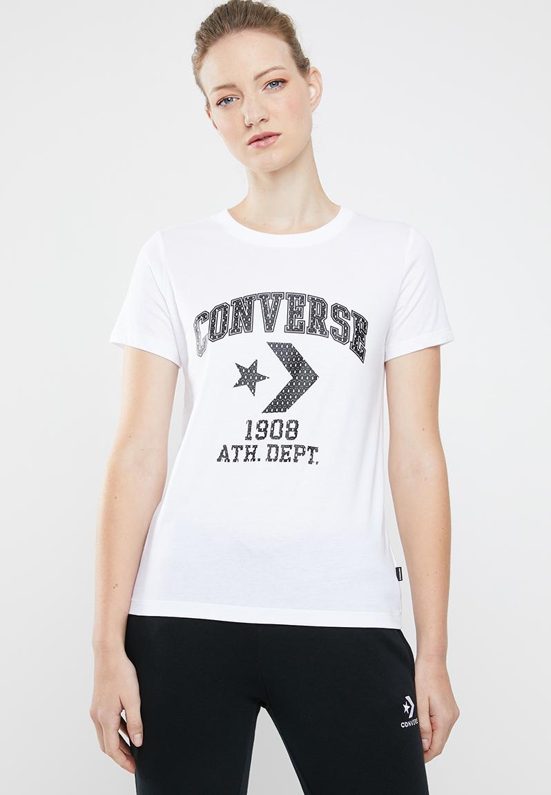 Short sleeve courtside star chev remix - white Converse T-Shirts ...