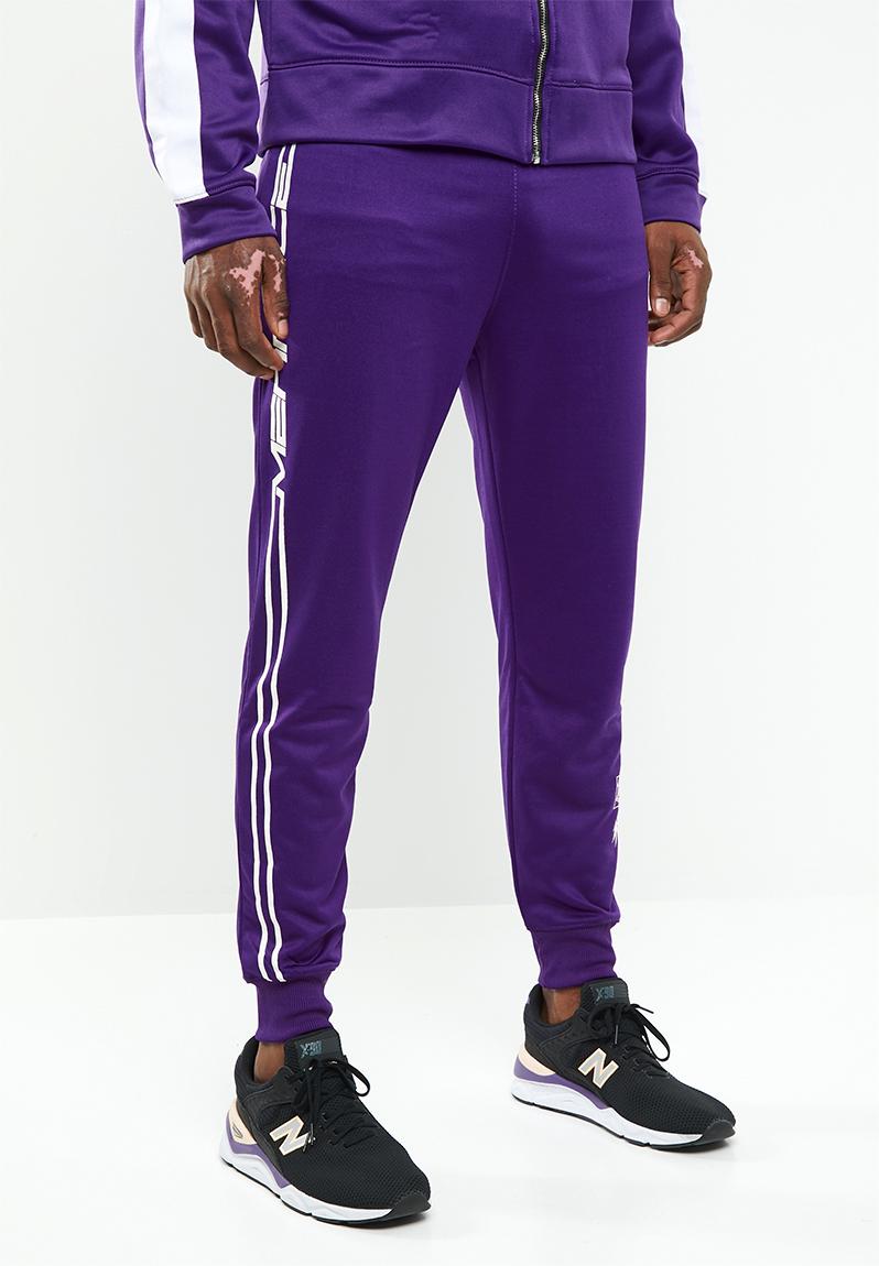 purple tracksuit pants