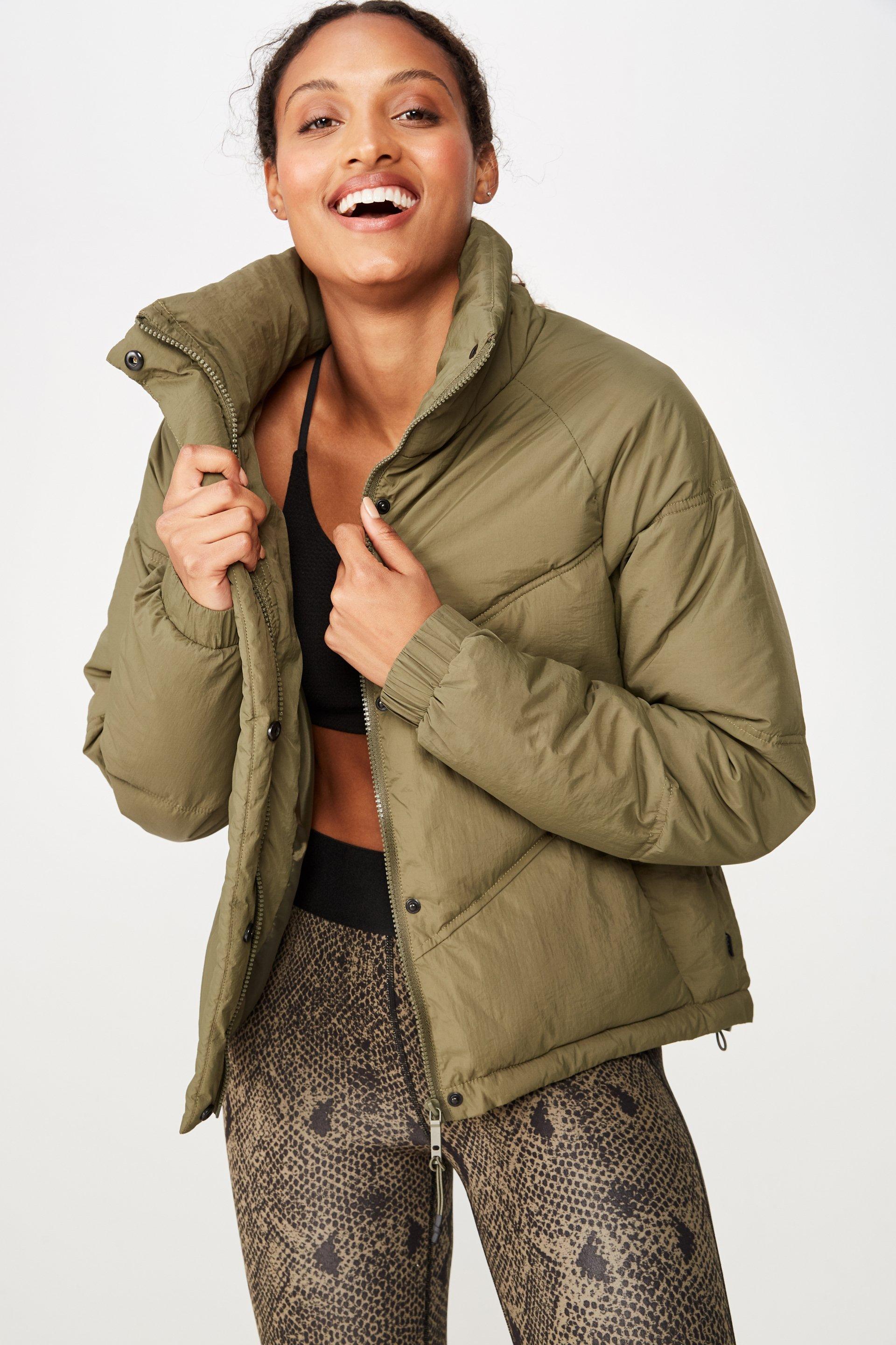 Hiking puffer jacket - khaki Cotton On Hoodies, Sweats & Jackets ...