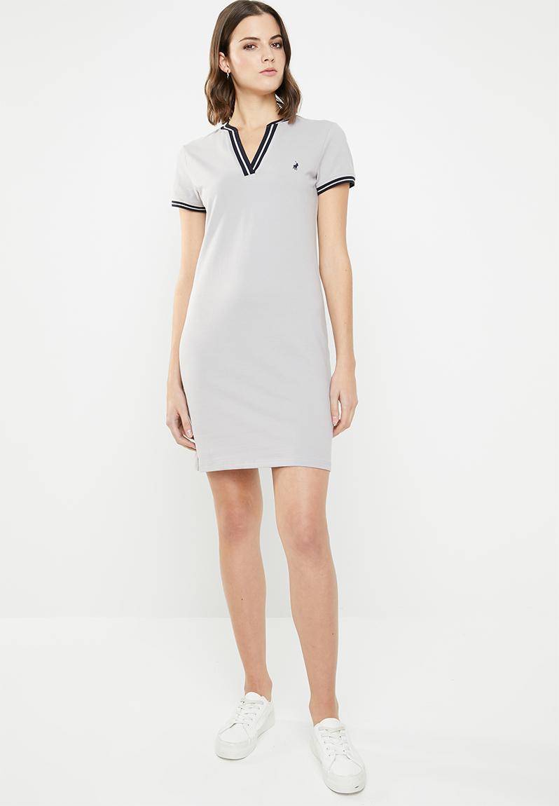 Tessa V-neck golfer dress - light grey POLO Casual | Superbalist.com