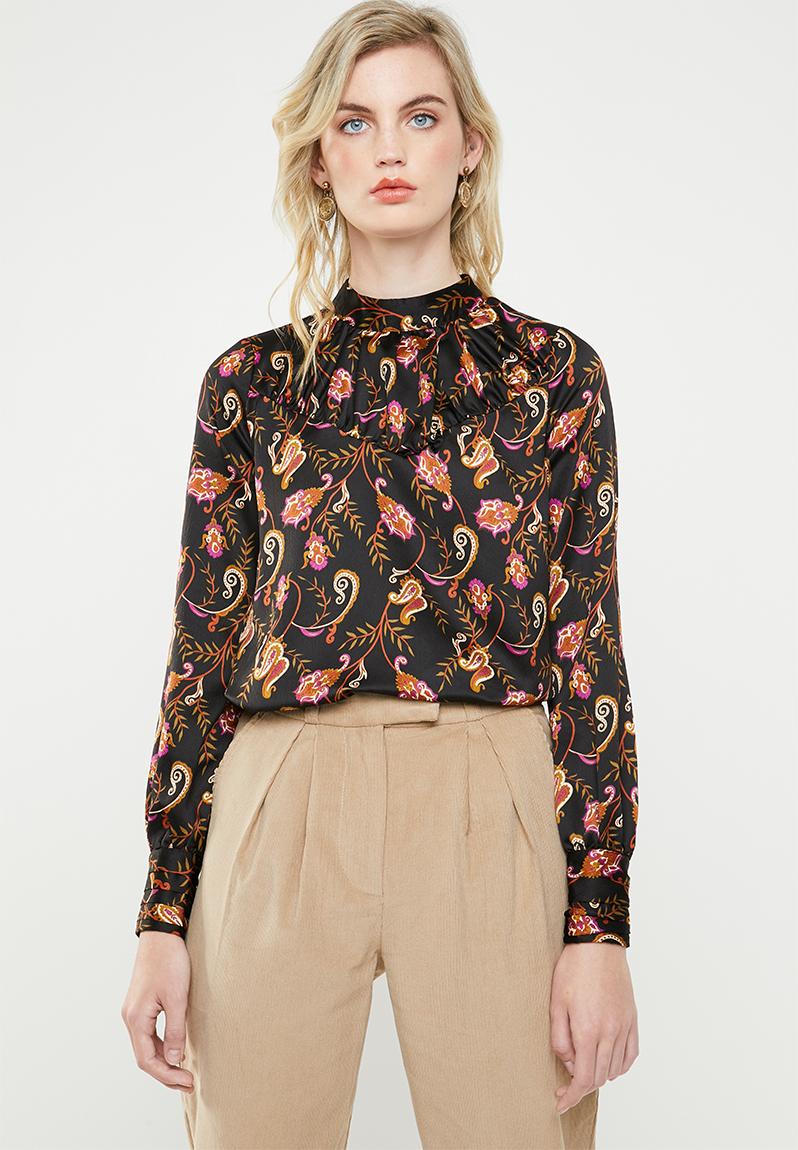 Cassidy baroque printed blouse - black ONLY Blouses | Superbalist.com
