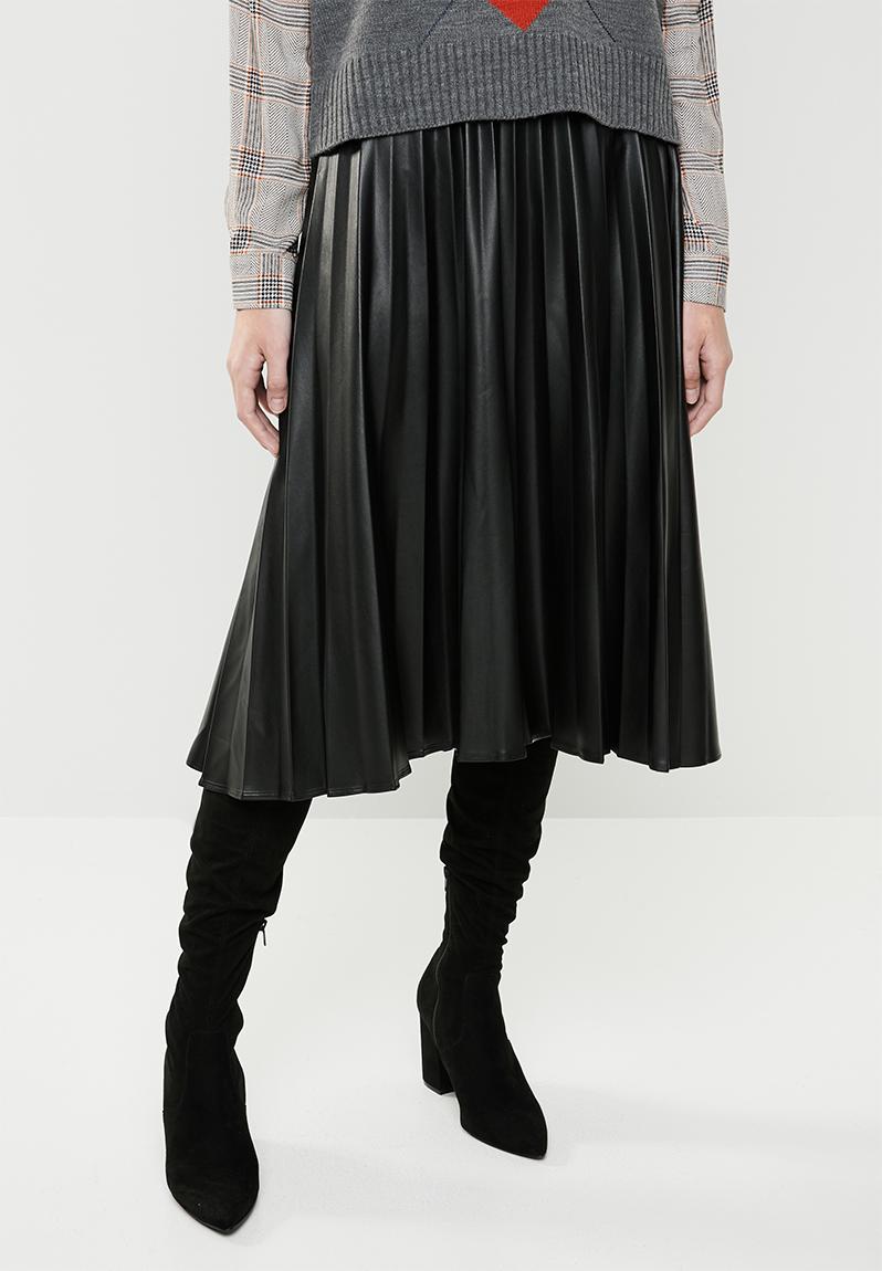 PU pleated skirt - black Superbalist Skirts | Superbalist.com