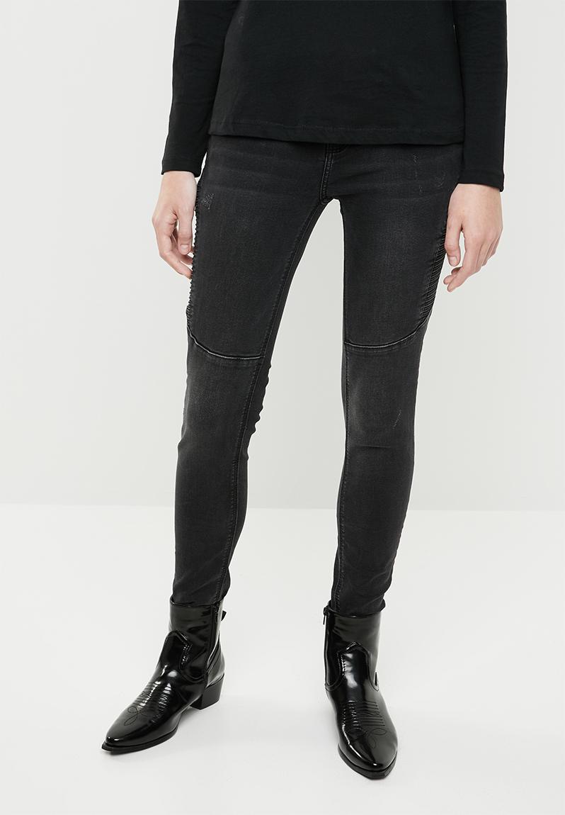 Skinny biker jeans - black MANGO Jeans | Superbalist.com