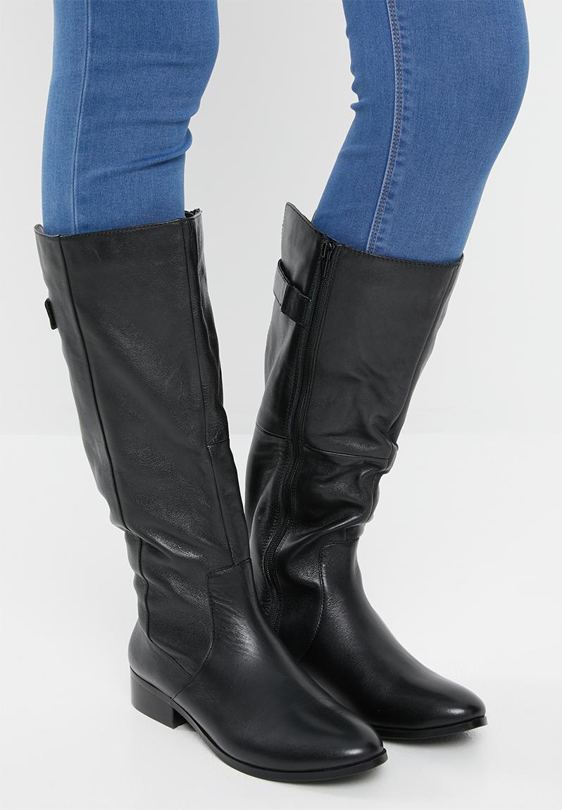 Ginnis leather round toe knee length block heel boot - black ALDO Boots ...