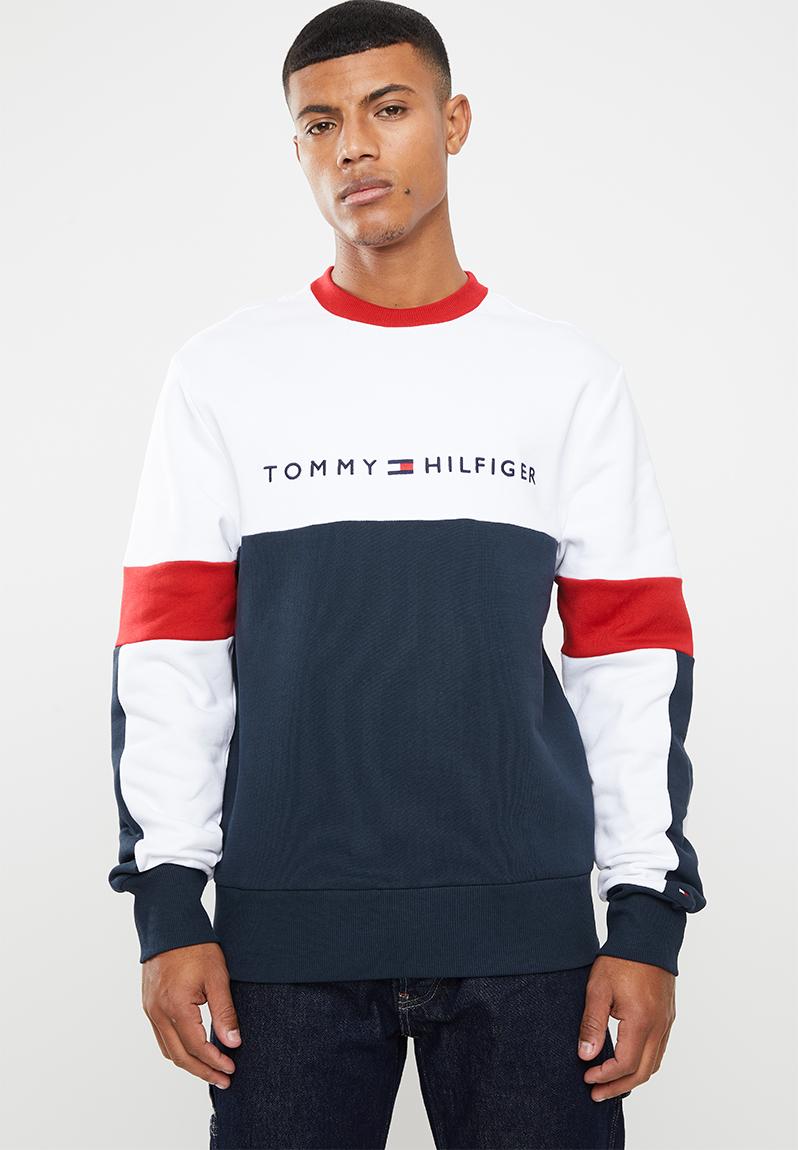 Relaxed stripe sweatshirt - white & navy Tommy Hilfiger Hoodies ...