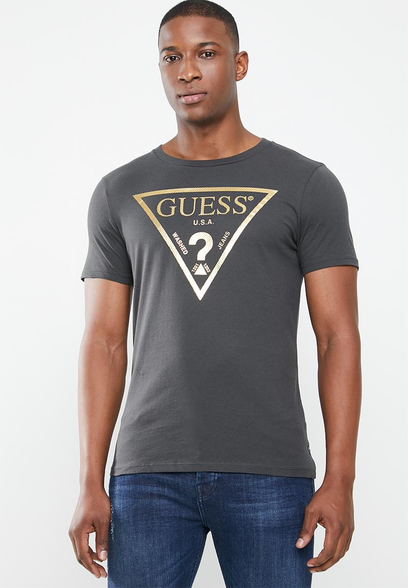 Basic criscross logo crew tee - phantom GUESS T-Shirts & Vests ...