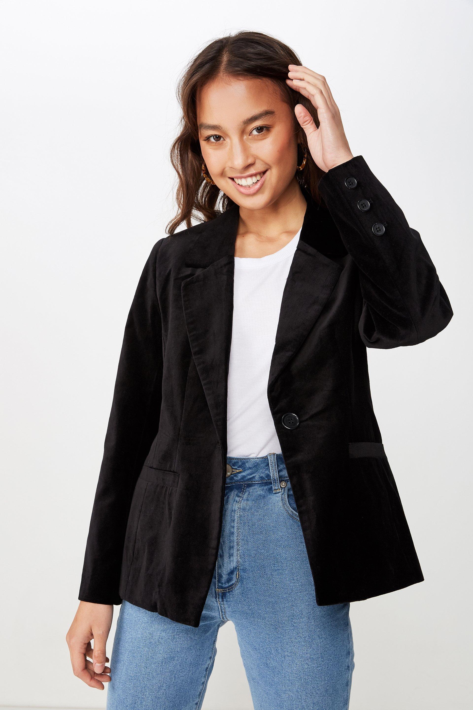 Valerie Velvet Blazer - Black Cotton On Jackets 