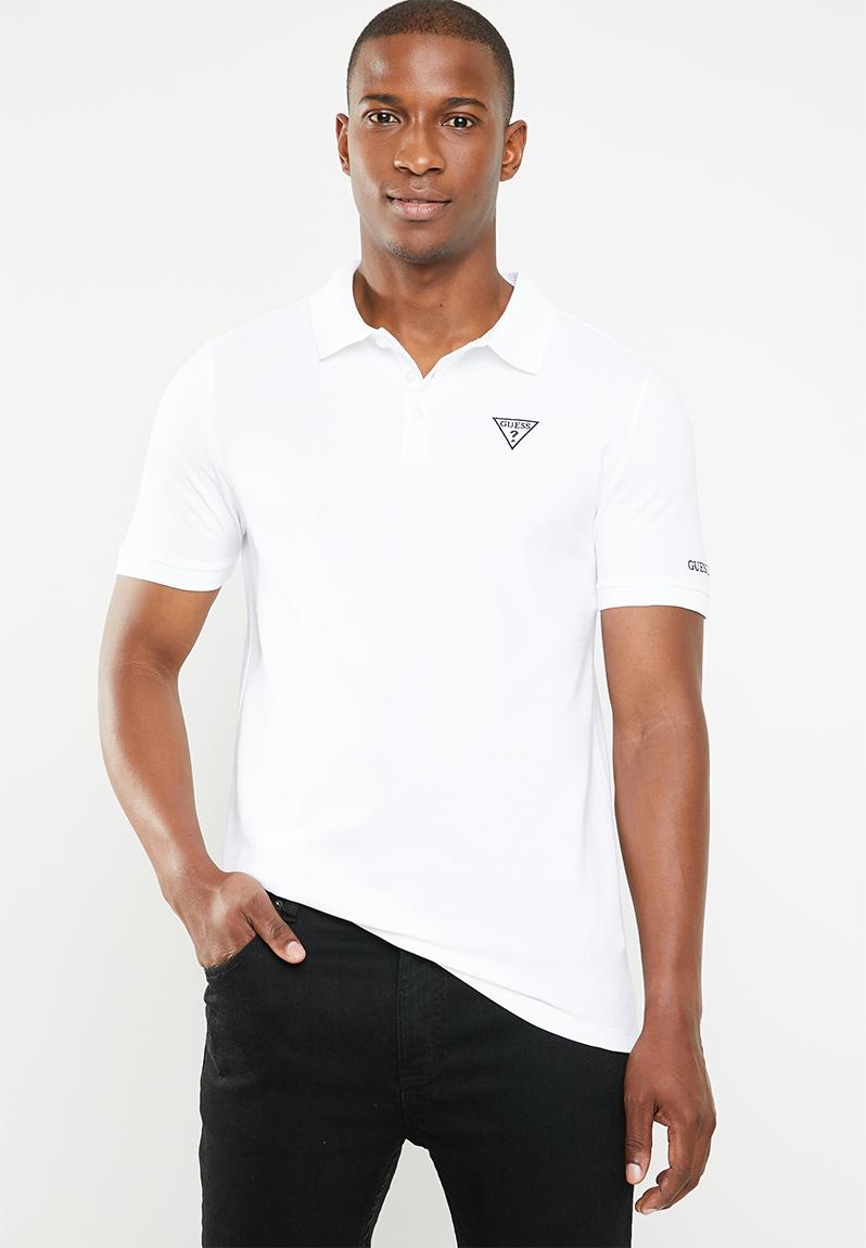 Short Sleeve Core Classic Golfer True White Guess T Shirts And Vests
