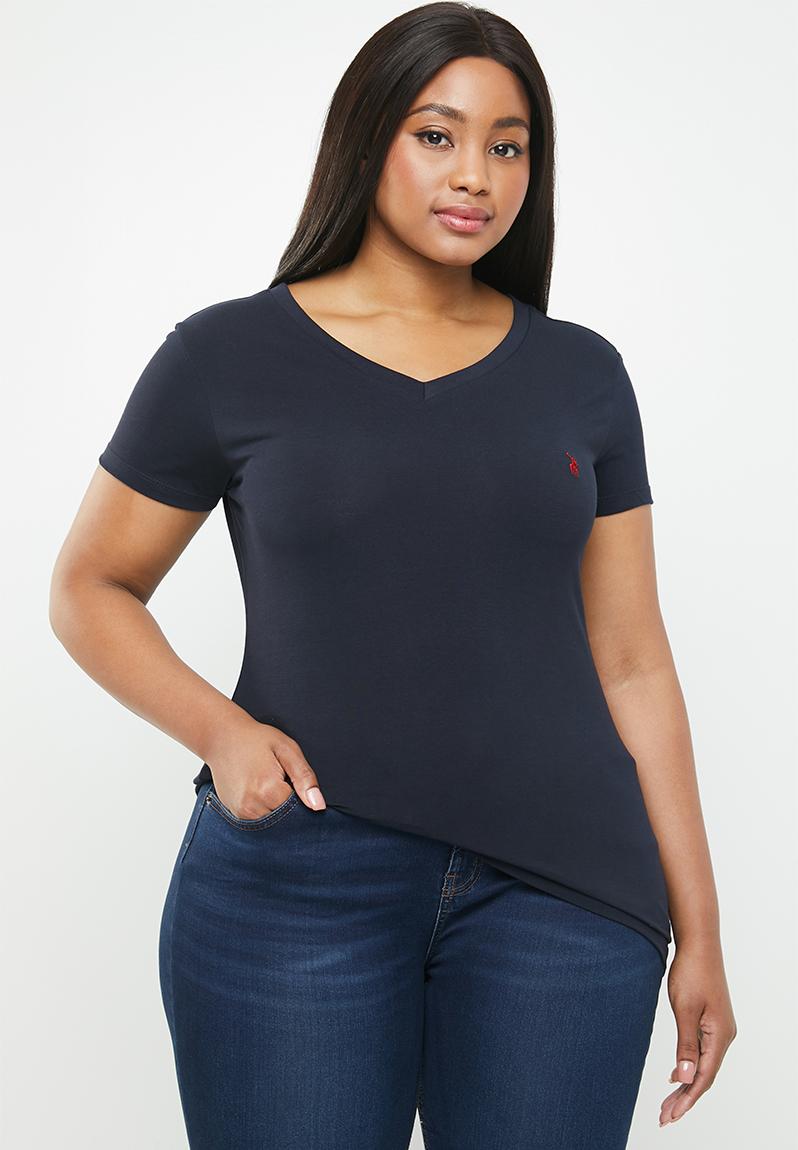 Download Plus size kelly short sleeve stretch tee - navy POLO Tops ...