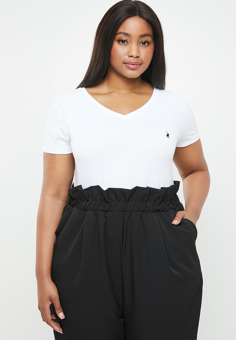 Plus size kelly short sleeve stretch tee - white POLO Tops ...